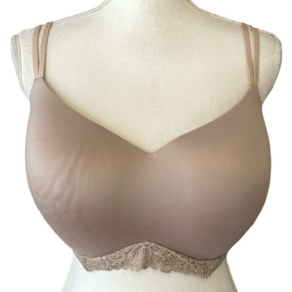 Clover Group International Wire Free Lightly Lined Bra‎ Women Plus Sz 40DD Nude
